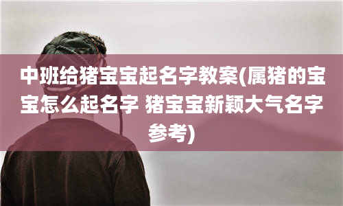 中班给猪宝宝起名字教案(属猪的宝宝怎么起名字 猪宝宝新颖大气名字参考)