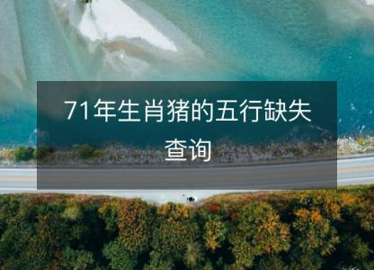 71年生肖猪的五行缺失查询