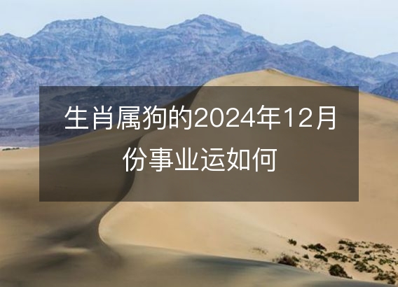 生肖属狗的2024年12月份事业运如何