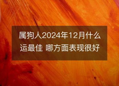 属狗人2024年12月什么运最佳 哪方面表现很好