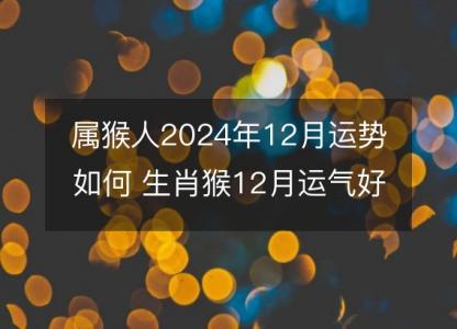 属猴人2024年12月运势如何 生肖猴12月运气好不好