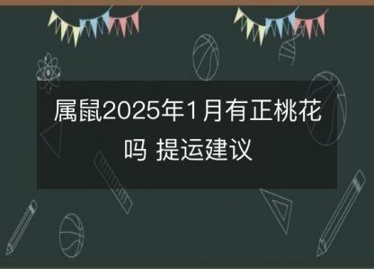 属鼠2025年1月有正桃花吗 提运建议