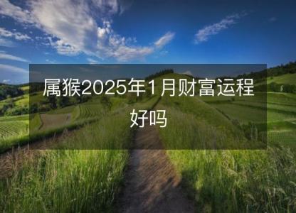 属猴2025年1月财富运程好吗