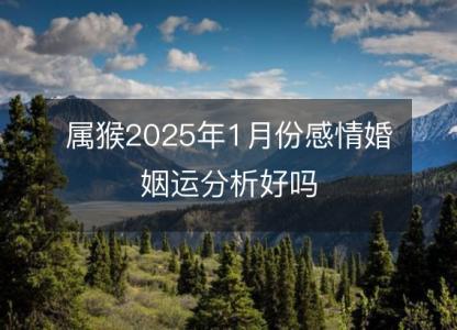 属猴2025年1月份感情婚姻运分析好吗