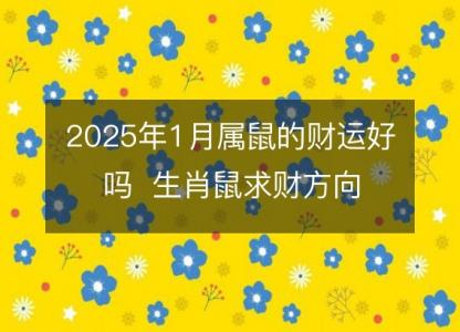 2025年1月属鼠的财运好吗  生肖鼠求财方向