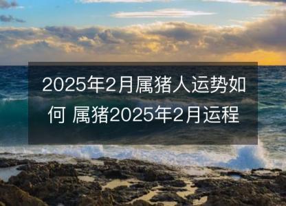 2025年2月属猪人运势如何 属猪2025年2月运程好吗