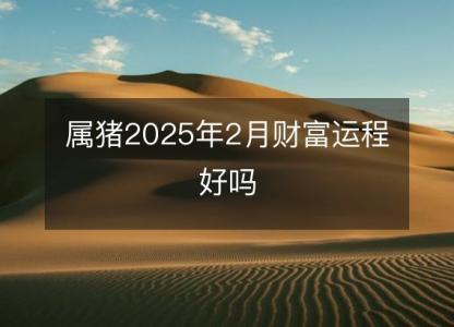 属猪2025年2月财富运程好吗