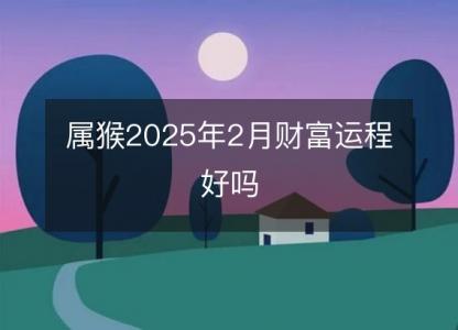 属猴2025年2月财富运程好吗