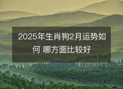 2025年生肖狗2月运势如何 哪方面比较好