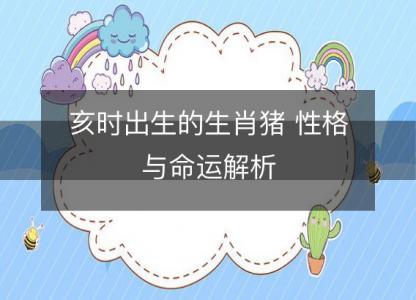 亥时出生的生肖猪 性格与命运解析