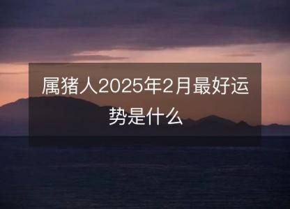 属猪人2025年2月最好运势是什么