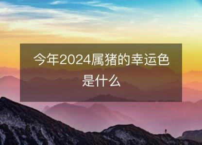 今年2024属猪的幸运色是什么