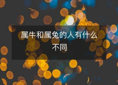 属牛和属兔的人有什么不同