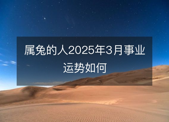 属兔的人2025年3月事业运势如何