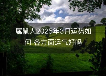 属鼠人2025年3月运势如何 各方面运气好吗