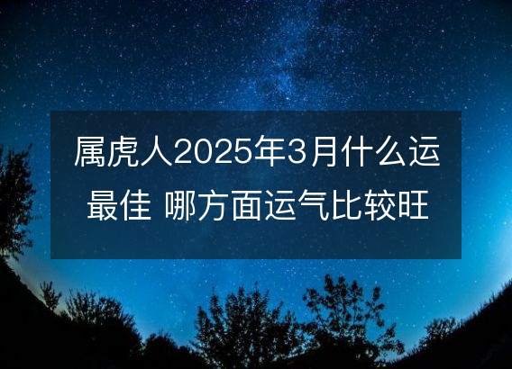 属虎人2025年3月什么运最佳 哪方面运气比较旺