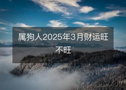 属狗人2025年3月财运旺不旺