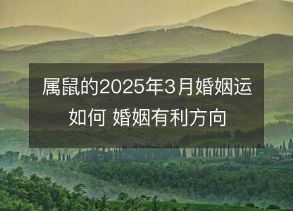 属鼠的2025年3月婚姻运如何 婚姻有利方向