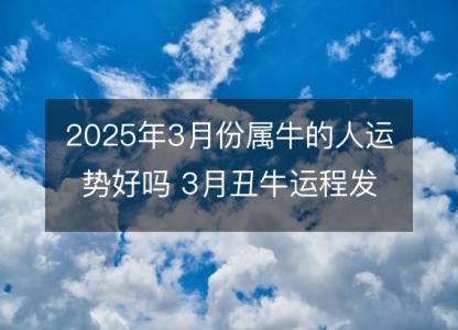 2025年3月份属牛的人运势好吗 3月丑牛运程发展趋势