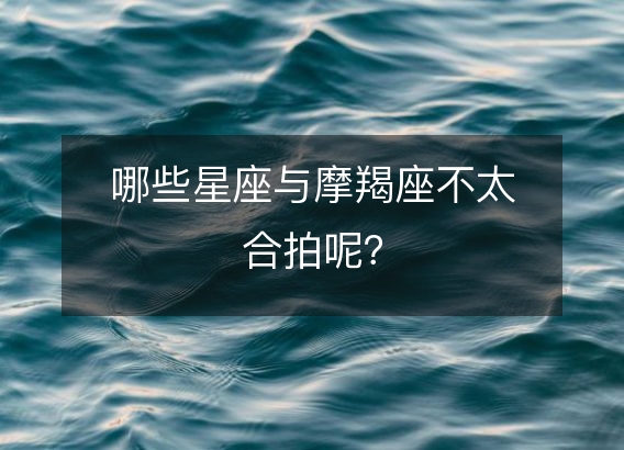 哪些星座与摩羯座不太合拍呢？