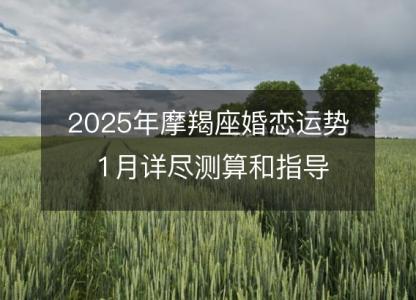 2025年摩羯座婚恋运势 1月详尽测算和指导