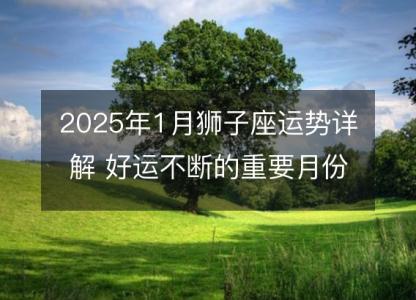 2025年1月狮子座运势详解 好运不断的重要月份