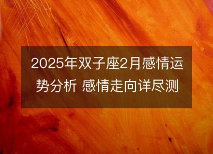 2025年双子座2月感情运势分析 感情走向详尽测算