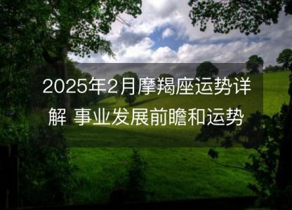 2025年2月摩羯座运势详解 事业发展前瞻和运势及运程指南