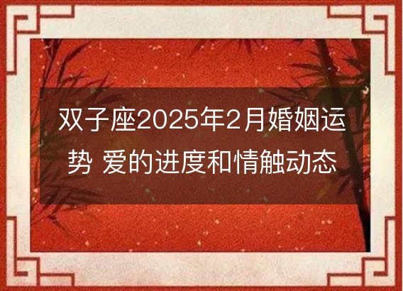 双子座2025年2月婚姻运势 爱的进度和情触动态分析