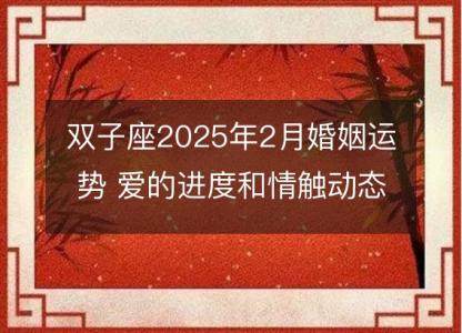 双子座2025年2月婚姻运势 爱的进度和情触动态分析