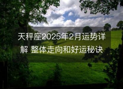 天秤座2025年2月运势详解 整体走向和好运秘诀