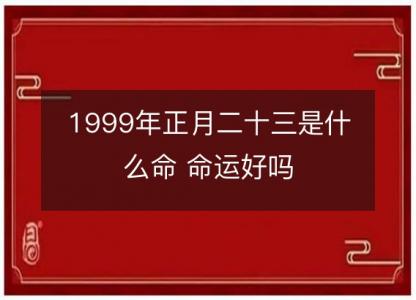 1999年正月<font color='red'>二十三</font>是什么命 命运好吗