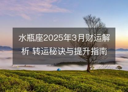 水瓶座2025年3月财运解析 转运秘诀与提升指南