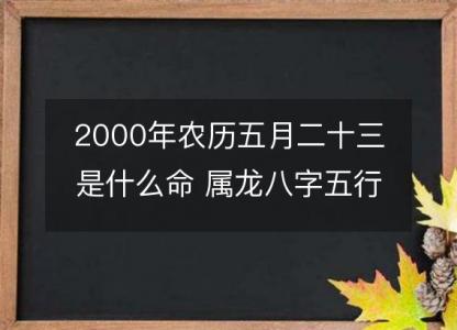 2000年农历五月<font color='red'>二十三</font>是什么命 属龙八字五行 婚姻事业详解