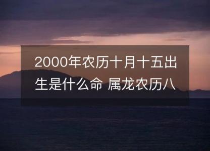 2000年农历十月十五出生是什么命 属龙农历八字五行解析  <font color='red'>性格特点</font>