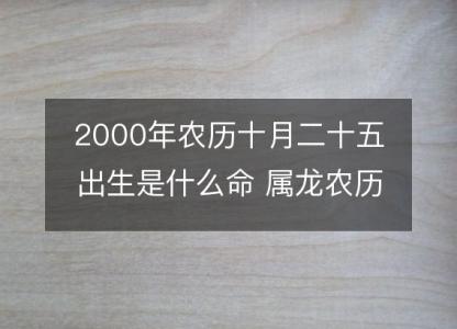 2000年农历十月二十五出生是什么命 属龙农历八字五行解析  <font color='red'>性格特点</font>