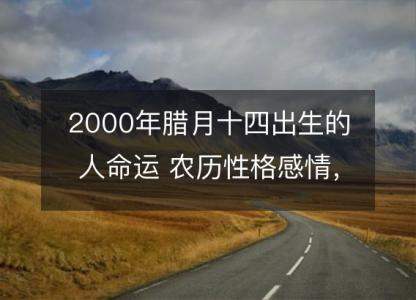 2000年腊月十四出生的人命运 农历性格感情，事业<font color='red'>财运</font>详解