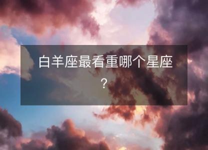 白羊座最看重哪个星座？